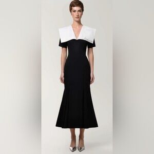 Anouki Designer Sz XS Amore Black And White Embellished Cotton Dress